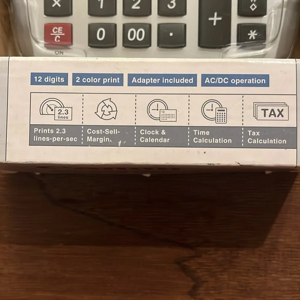 Canon Mini Desktop Printing Calculator P23-DHV 12 Digits 2 Color